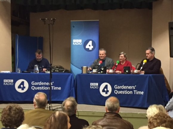 The BBC Gardeners' Question Time team comprising of (left to right) Eric Robson, Matthew Biggs, Christine Walkden and Matthew Wilson (photo courtsey of Tara Pickles)