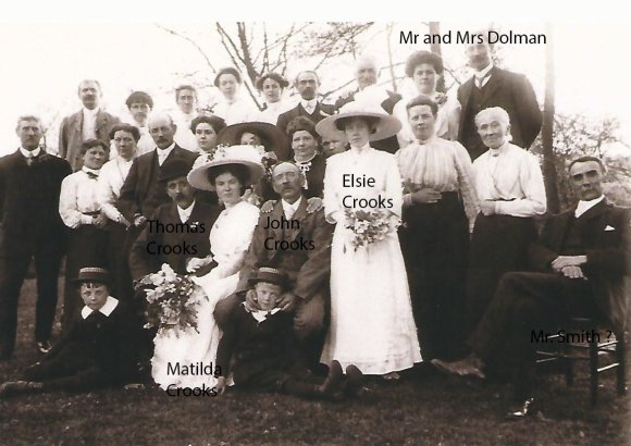 1912 wedding of Thomas and Matilda Crooks - believed to both have the same surname