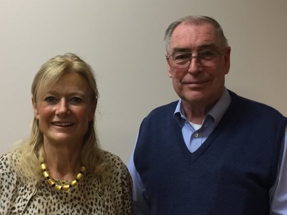 Bunny Guinness with Chairman Mike Newcombe (photo courtesy of T Pickles)