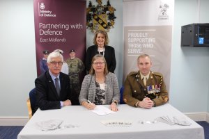 On Friday 31st January 2020, Chairman, Sue Pritchard, attended the Armed Forces Covenant Signing at Charnwood Borough Council offices.

Newtown Linford Parish Council are one of the first Parish Councils in Leicestershire to sign the Covenant and pledge support to this scheme, which encourages understanding and awareness of the issues affecting veterans and their families within the local community and promotes better help and support for existing and ex-Armed Forces personnel and their families.