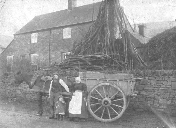 Wood Cart outside the Brewin family Farm on the Main Street